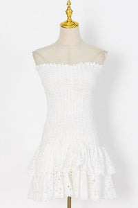 Bandeau Embroidery Mini Dress