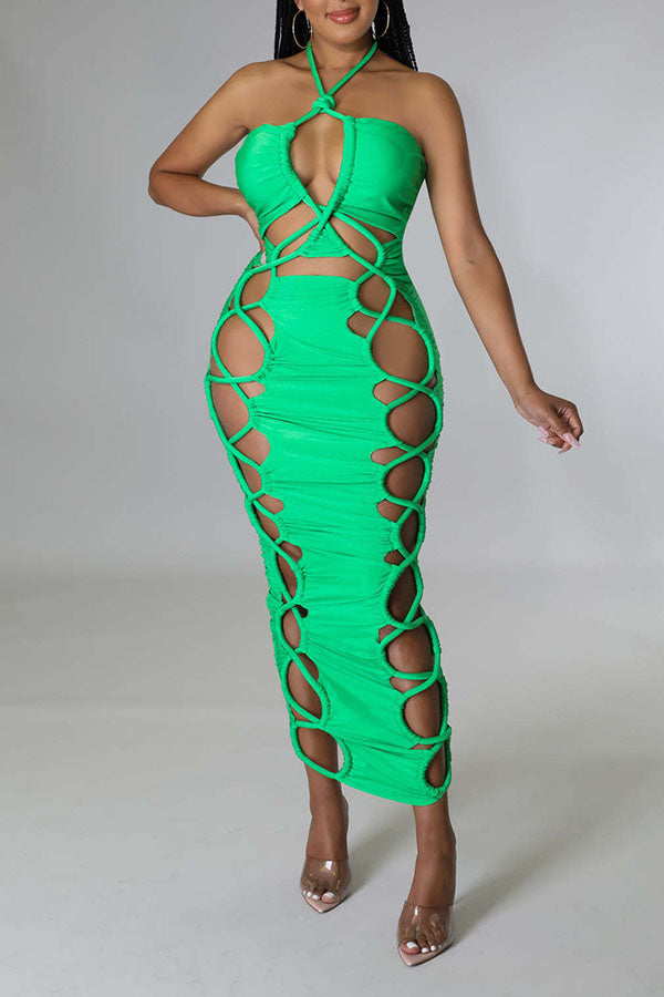 Elegant Strappy Midi Dress