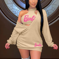 Barbie Print 2PCS Bodycon Dress Set