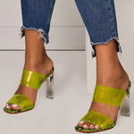 ROSYSHE Stylish Transparent Heeled Slippers Sandal