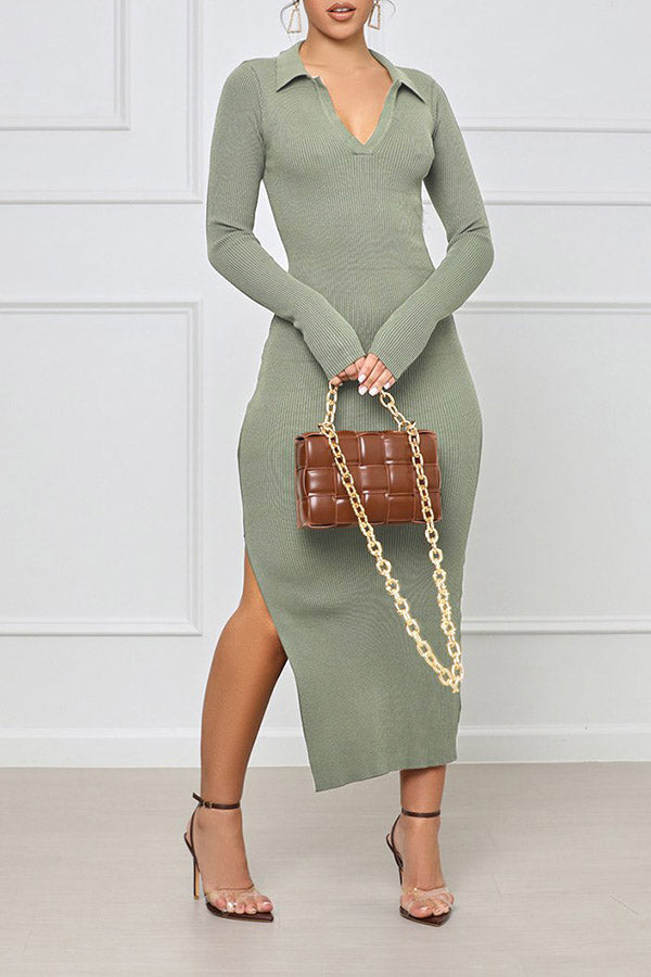 ROSYSHE Fashion Open Back Solid Color Maxi Dress