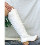 Embroidered V-Shaped Knight Boots