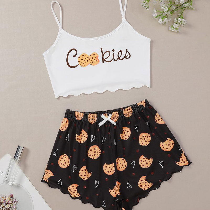 Cookie Print 2PCS Cami Set