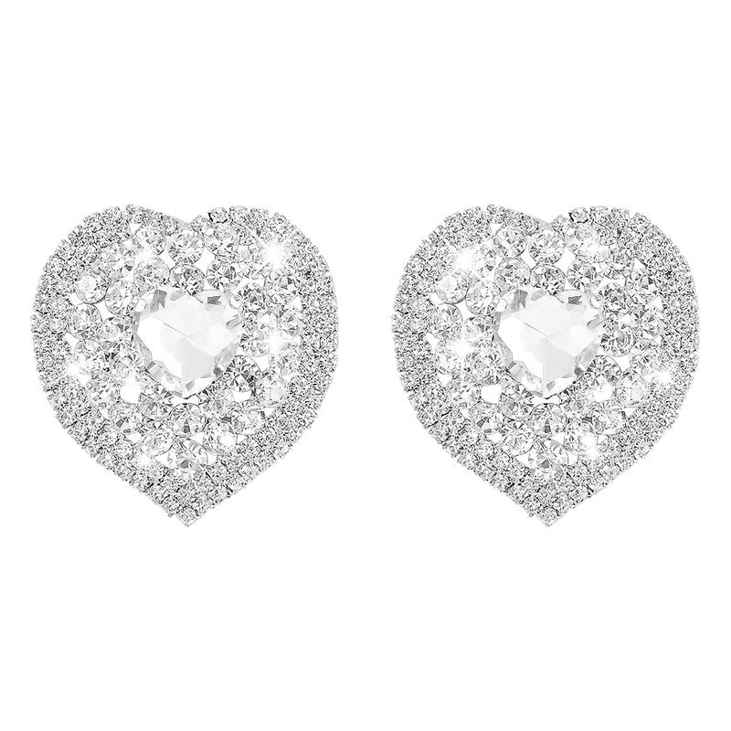 Rhinestone Heart Pattern Earrings